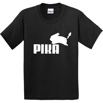 

100% Cotton,Children Anime Pokemon Go Pikachu Logo T-shirt Kids Casual Short Sleeve Clothes Boys Girls T shirt,GKT013