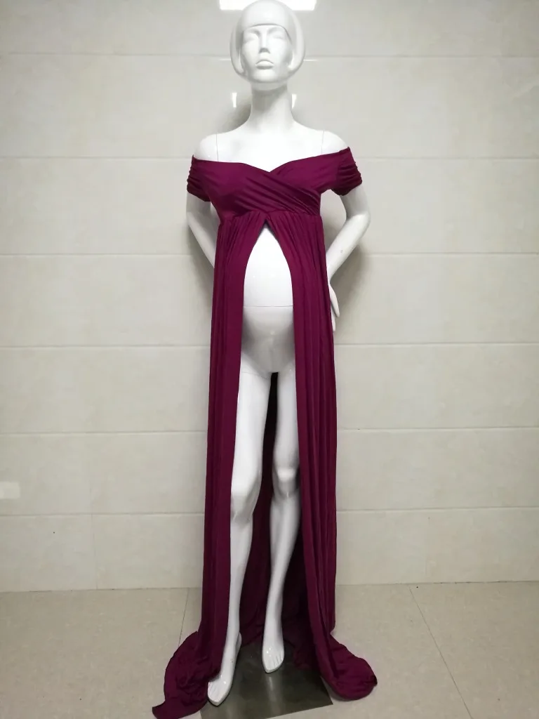 Maternity Photography Props Fancy Maternity Dresses Pregnant Clothes Maxi Stretch Cotton Dress Photography Maternity Dress