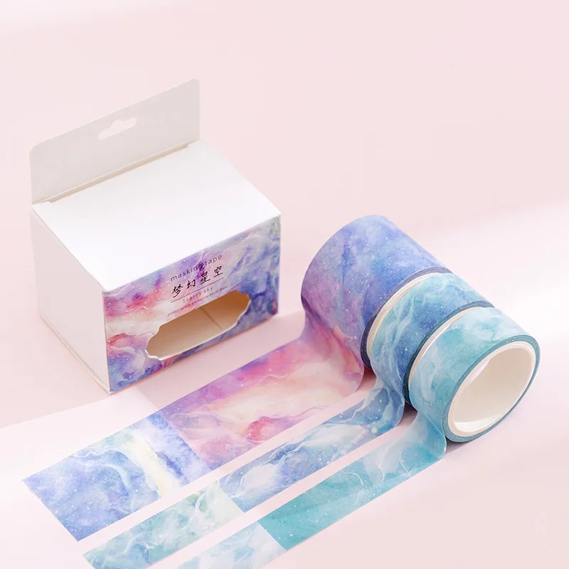 

3 pcs/pack Starry sky Decorative Washi Tape Set Cute Adhesive Tape DIY Scrapbooking Sticker Label Masking tapes school supplies