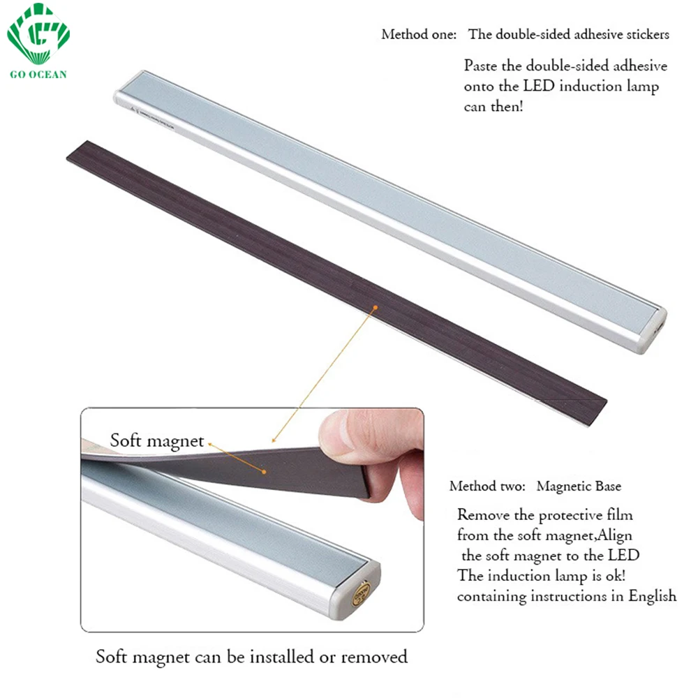 LED إضاءة الخزانة مستشعر الحركة اللاسلكية البير قابلة للشحن خزانة أضواء USB المطبخ جدار شريط دولاب خزانة مصباح