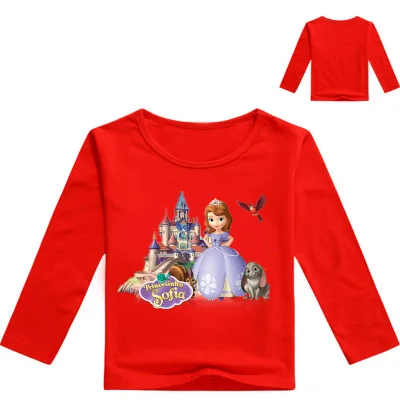 color at picture Новая рубашка принцессы для мальчиков, топы, Спортивная футболка, футболка Софии для девочек, одежда, костюм Бобби, Детская Весенняя футболка с длинным рукавом - Цвет: color at picture