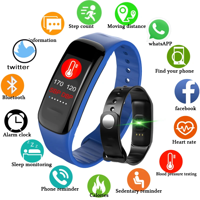 

LIGE Men Women Sport Smart Bracelet LED Color Screen Clock Heart Rate Blood Pressure oxygen Sleep Monitor Pedometer Wristwatch