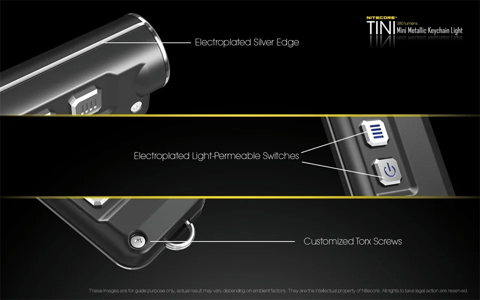 NITECORE TINI USB Перезаряжаемый мини-светильник-вспышка CREE XP-G2 S3 Макс. 360 люмен мини-светильник-брелок для EDC светильник+ Встроенный аккумулятор