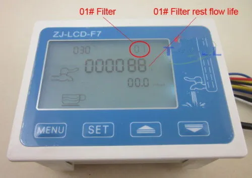 1 комплект RO фильтр для чистой воды контроллер дисплея ZJ-LCD-F7+ Соленоидный клапан+ переключатель+ Датчик потока+ TDS