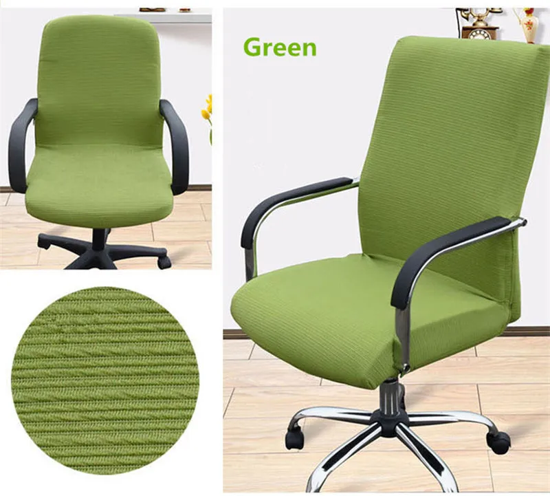 Большой размер офисный чехол на компьютерное кресло с боковой молнией дизайн подлокотник чехол для кресла recouvre шезлонг стрейч вращающийся чехол для кресла - Цвет: Зеленый