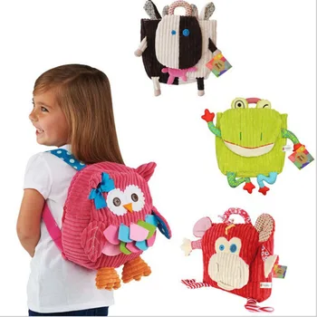 

Children Cartoon Plush Backpack Food bag Storage/Portable Animals Backpack Owl Monkey Frog for School Bag Kindergarten Picnic