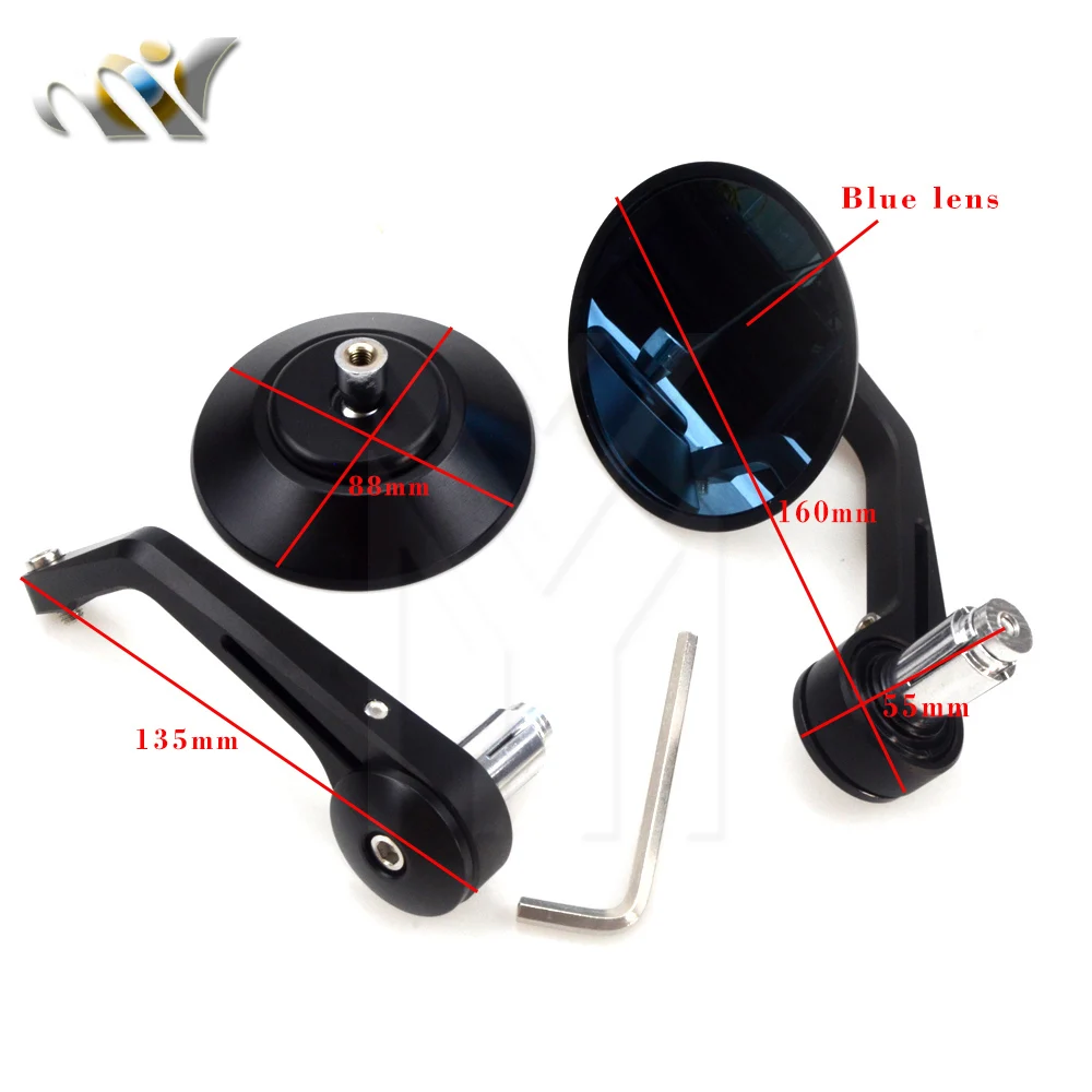 Мотоциклетное зеркало заднего вида для YAMAHA KAWASAKI SUZUKI HONDA DUCATI Triumph Aprlila 7/8 дюйма 22