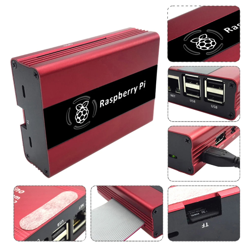 Raspberry Pi 3 B + 2 алюминиевый чехол с вентилятором (красный)|pi 2|pi 3case case |