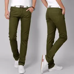 2018 повседневное мужские зауженные брюки супер удобные брюки для девочек Тонкий карманы для мужчин s мотобрюки брендовые модные прямые