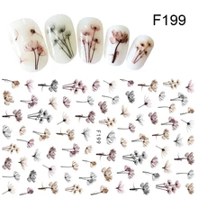 1 лист 3D наклейки для ногтей суккулентные растения красочные красивые цветы клейкая переводная наклейка для маникюра украшения для ногтей