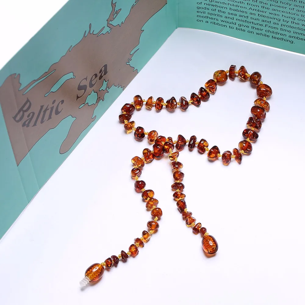 Murah Kalung Baltic Amber Gelang untuk Bayi (Cognac)  Buatan Tangan Di Lituania Lab Diuji Otentik 3 Ukuran