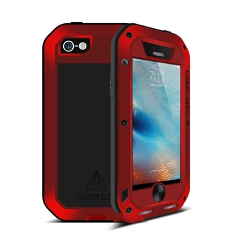 

Love Mei For iPhone 5S Case Luxury Aluminum+Silicone Back Shockproof Protective i Phone Case For iPhone 5 5SE Case Cover Fundas