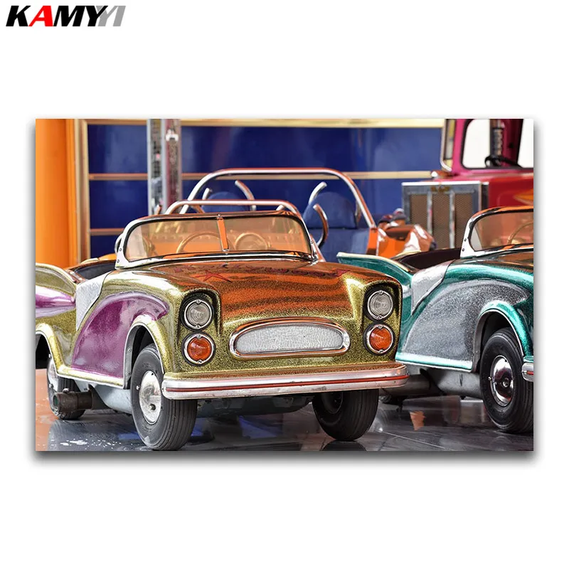 

Full Round Diamond embroidery Cross stitch Brown ancient Full Square Diamond painting auto DIY 3D Diamond mosaic car