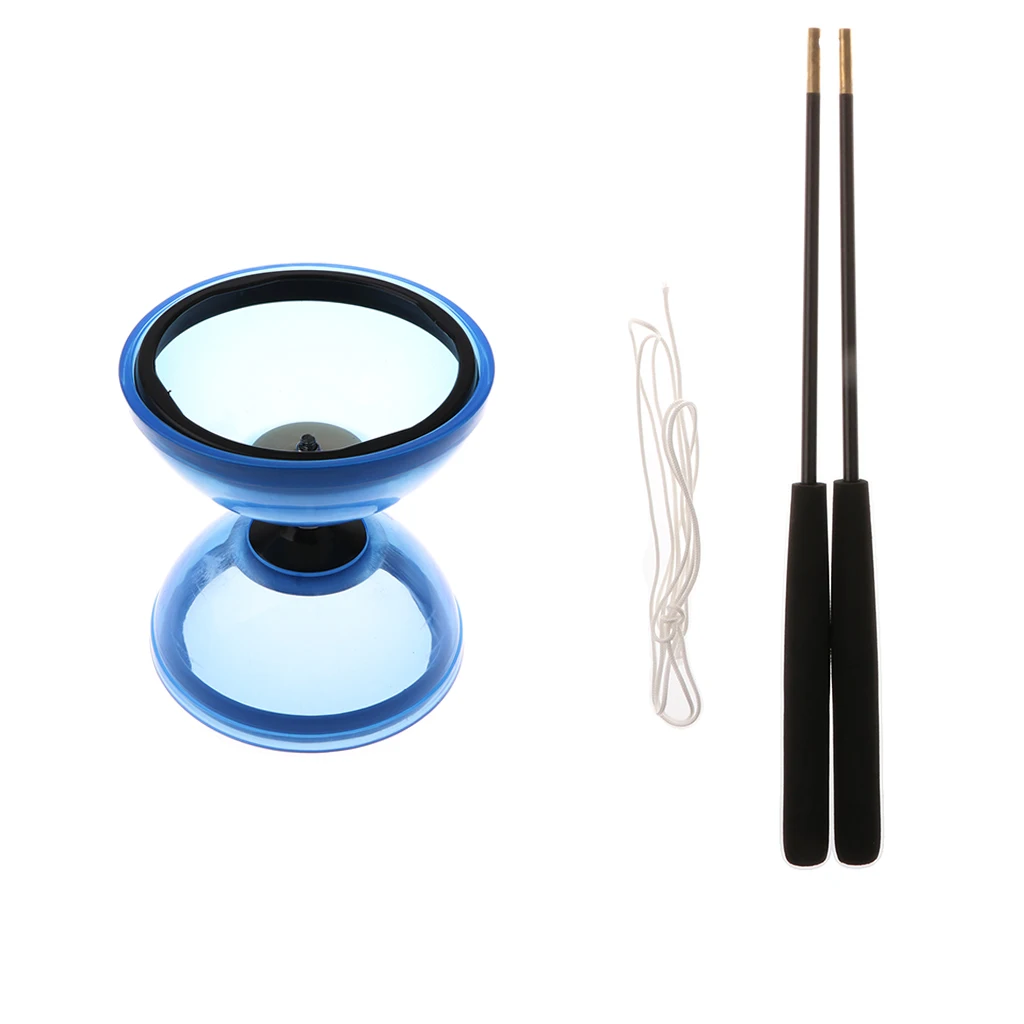 2 SET Professional 1-Bearing 5-inch Chinese Yoyo Diabolo Toy with Aluminum Sticks