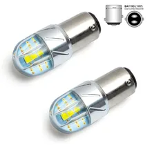 Auokey 2 PCS Branco 1157 BA15D 1141 1003 3030 6SMD Lâmpada Led para Luzes de Freio Luzes Traseiras