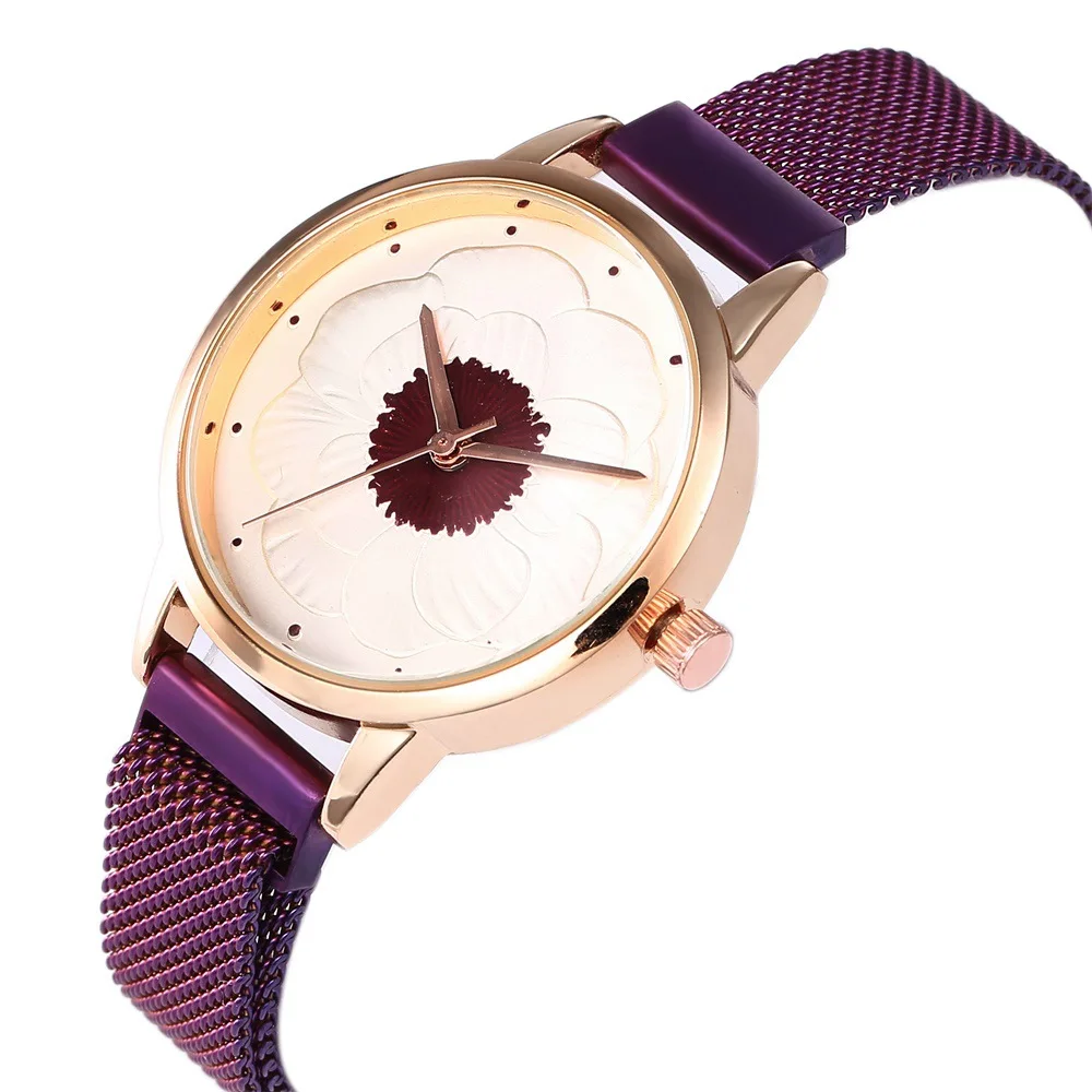 

Fashion Womens Watch Girls 2019 Luxury Flower Dial Steel Band Quartz Wrist Watches Female Clocks Montre Femme Relogio Feminino