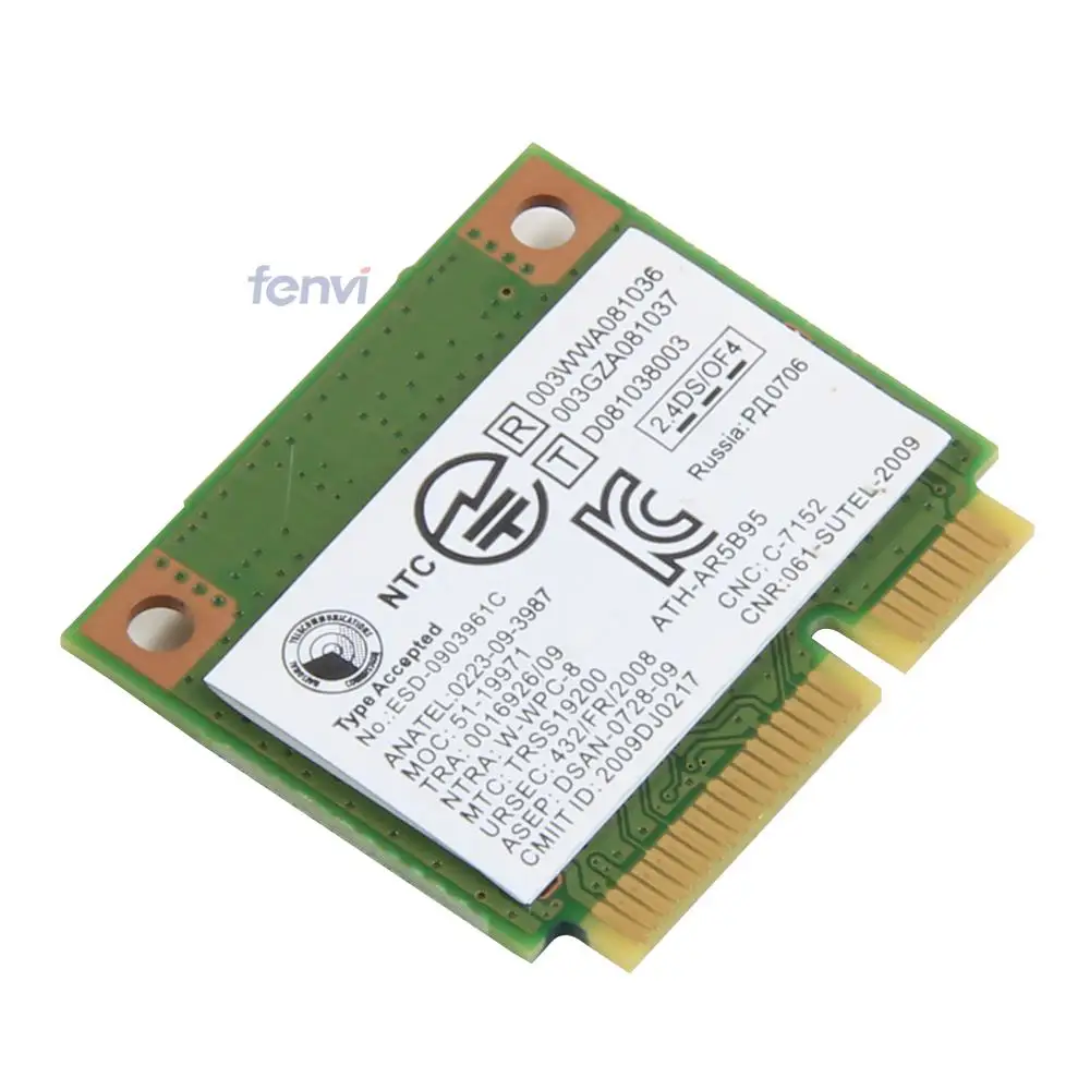 Atheros 9285 AR5B95 AR9285 802.11B/G/N 150 Мбит/с WiFi Половина мини PCI-E Wlan Беспроводная карта для IBM Z380 Z385 Z580 Z585 G555 G560