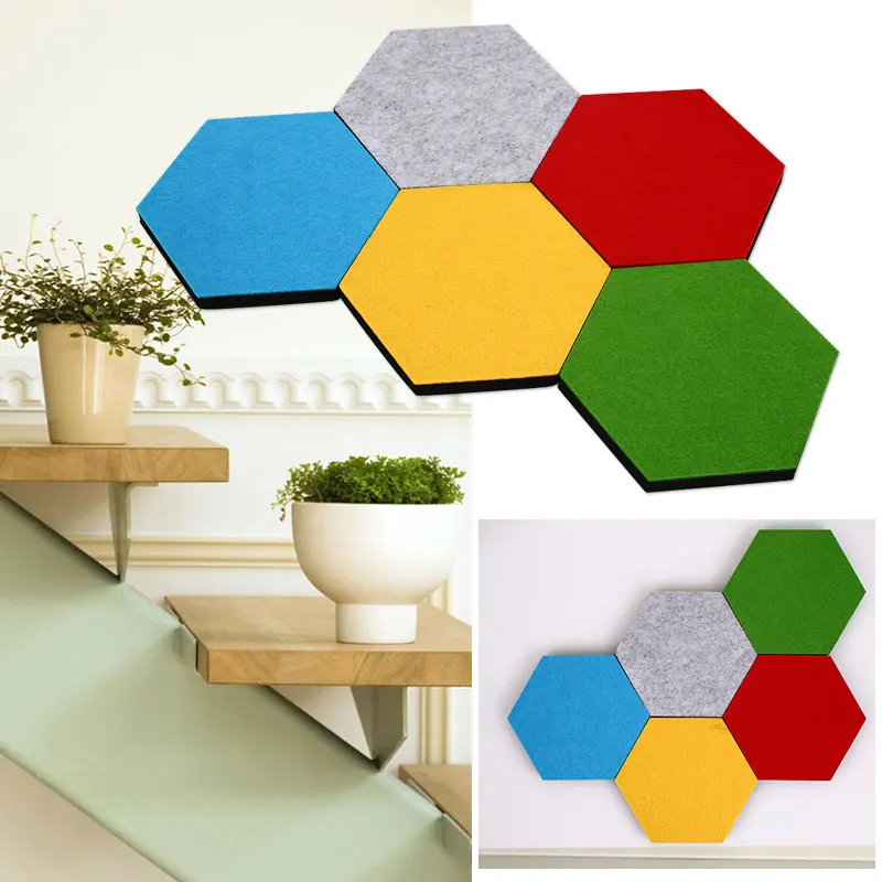 

Hexagon Felt Wall Sticker Felt Decorative Sticker Hexagon Wall Stickers Creative Beautiful Self-Adhesive Board Decorative