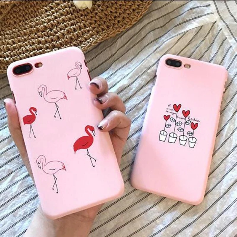 

Cover For iphone 6 Cute Animal Flamingo Printed PC Hard Plastic Case For iphone 6 S 6S 6Plus 7 7Plus 8Plus 8 Plus Phone Case