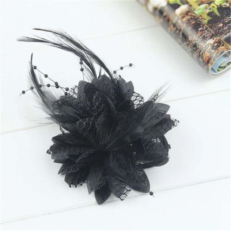 Для женщин Малый Sinamay Fascinators перо цветы заколка для волос для невесты аксессуары для волос свадьбы 8 цветов