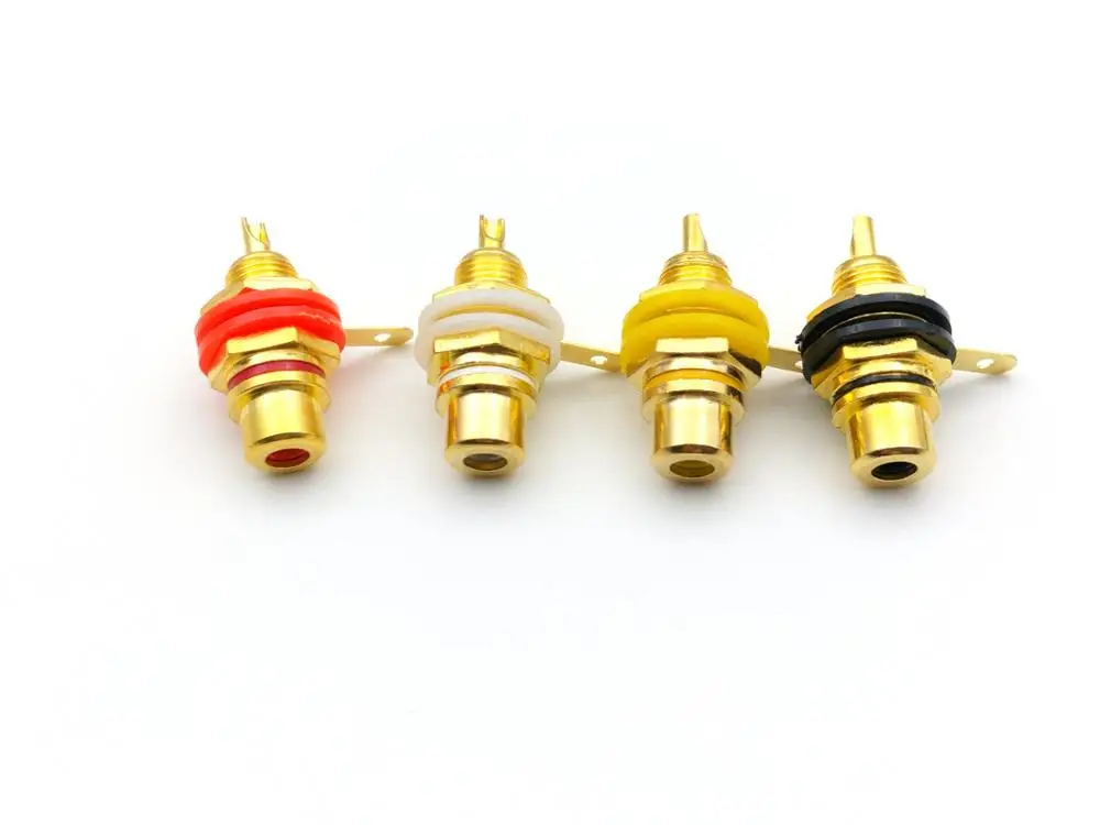 

16pcs Gold Plated RCA Female Jack Panel Mount Chassis Socket adapter