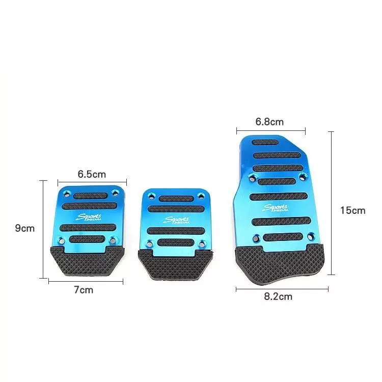 Универсальный алюминиевый ручной Трансмиссия 3 шт. нескользящий автомобильный чехол для Педали Набор Pedali синий автомобильный Стайлинг