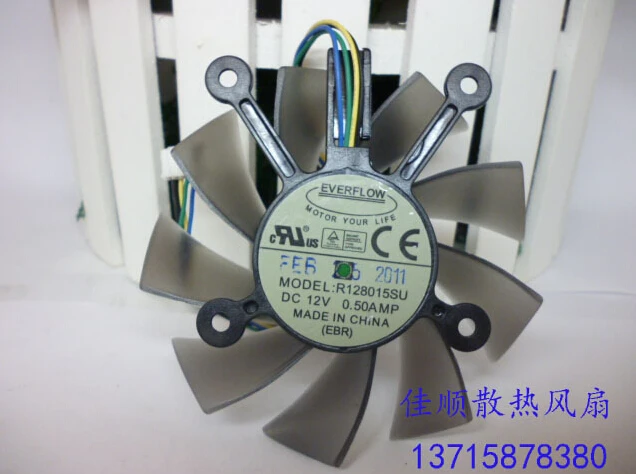 

New original EVERFLOW 8015 12V 0.50A R128015SU 4 line graphics card fan