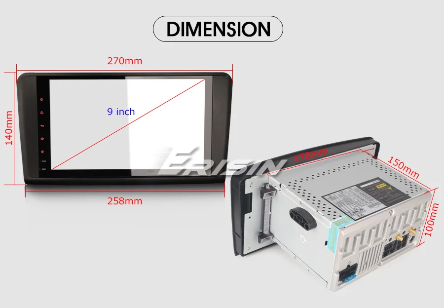 Sale 9" Android 9.0 Pie OS Car Multimedia Navigation GPS Radio for Mercedes-Benz GL-Class X164 2005-2012 (GL320/GL350/GL450/GL500) 21