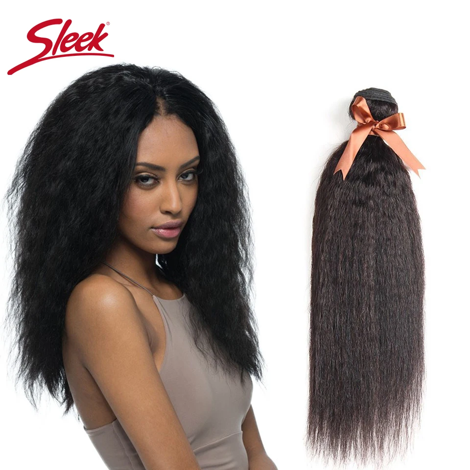

Sleek Remy Natural Hair Bundles Deal Peruvian Yaki Straight Human Hair 10-24 inches Bundles Weave Hair Extension