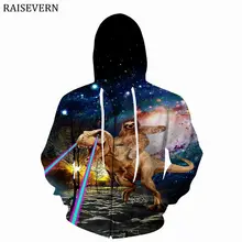 RAISEVERN Dinosaur Sloth Galaxy Euro Size Men Hoodies Sweatshirts 3D Print Zipper Sweatshirts Cap Tops Men Hooded Nebula Jacket