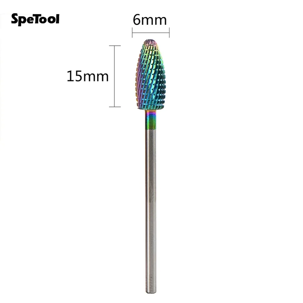  SpeTool Multi-color Coated Tungsten Carbide Nail Drill Bit For Electric Manicure Machines Pedicure 