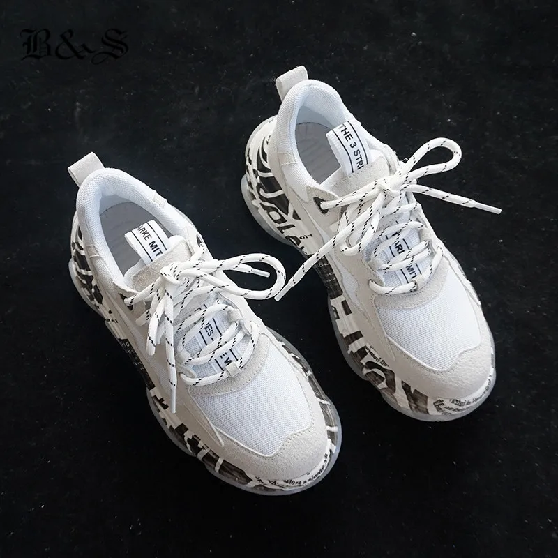 New Black& Street Vintage Suede Leather lace up breathable Platform Boots luxury Graffiti Sole Trainer sneaker Women Shoe