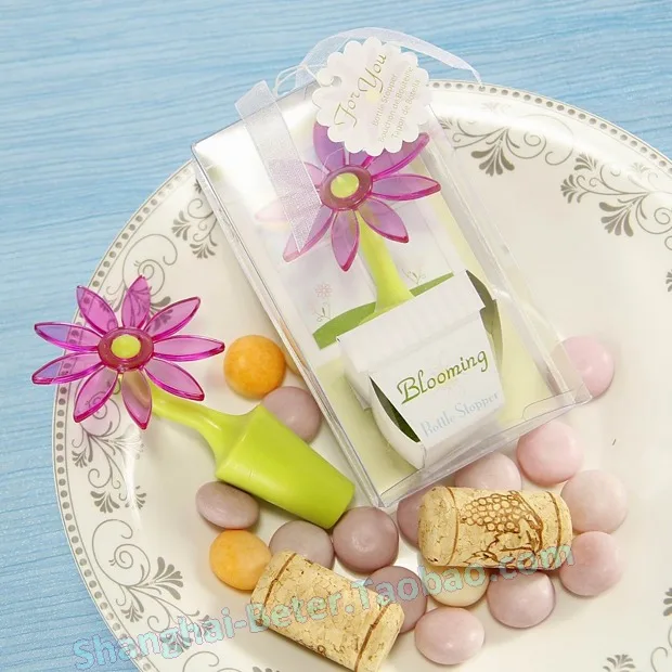 50pcs novelty Baby shower Blooming Flower Bottle Stopper as party favors and event gifts ZH012
