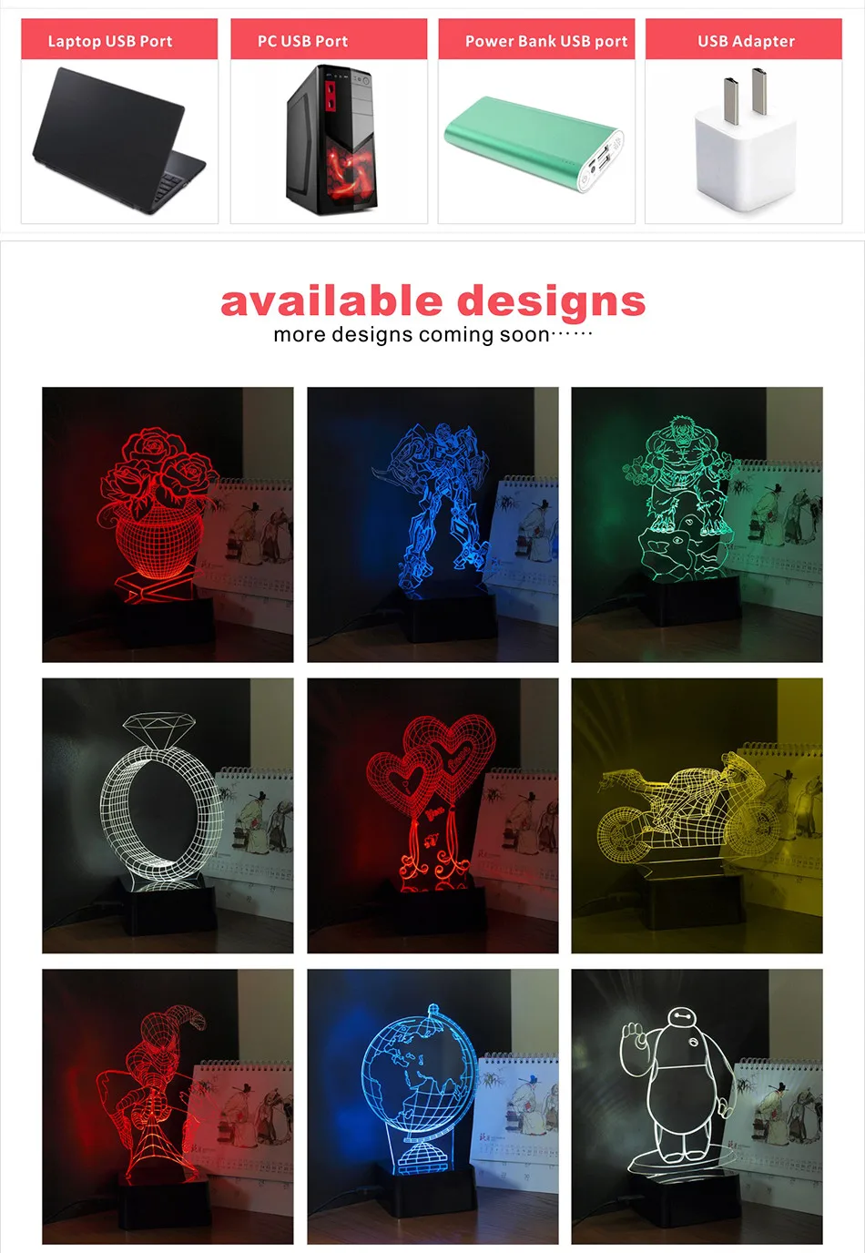 iron Man Seven Colors LED RGB Table Lamp Christmas Light (6)