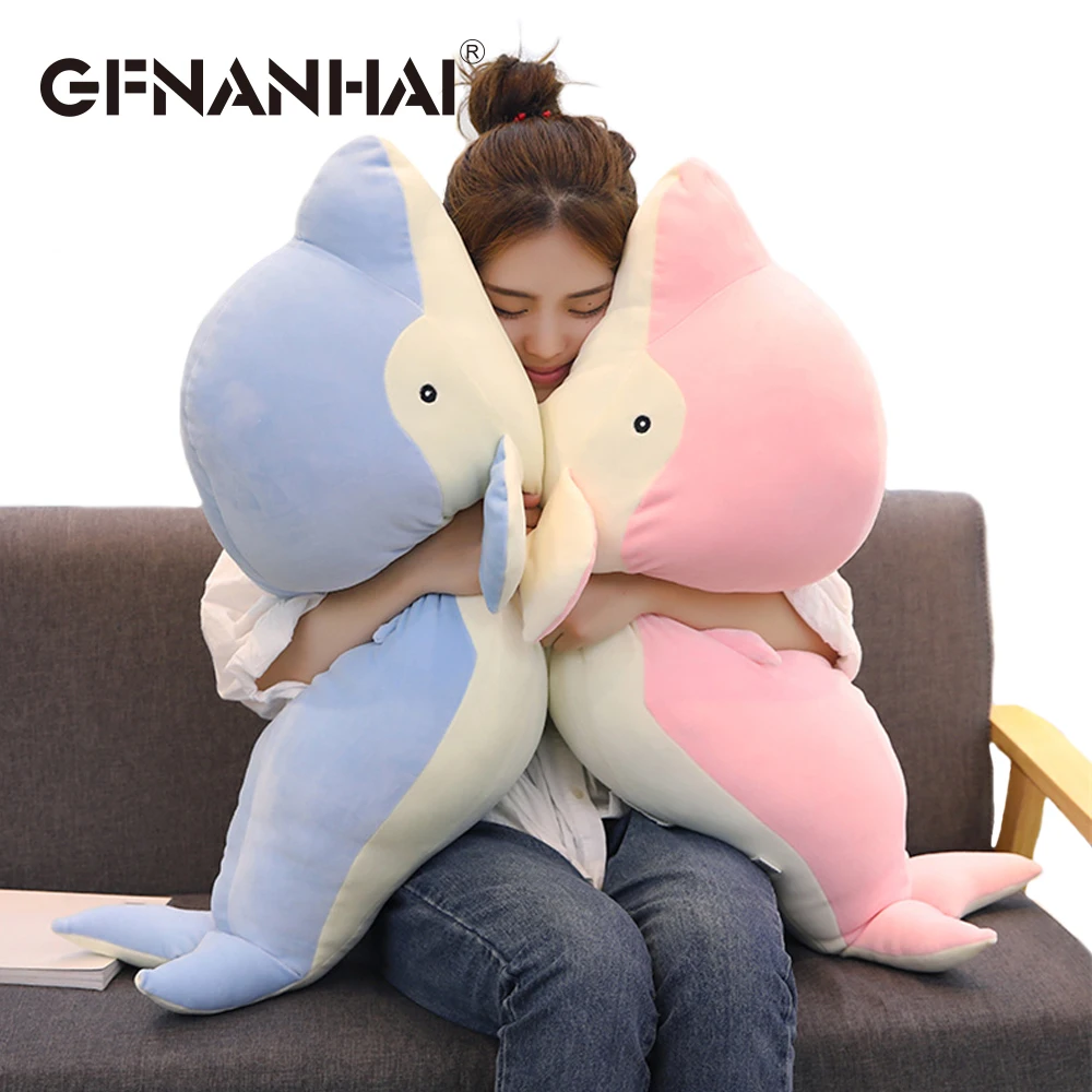 50/70cm big size cute dolphin plush toy stuffed soft down cotton kawaii animal dolphin plush pillow for children birthday gift