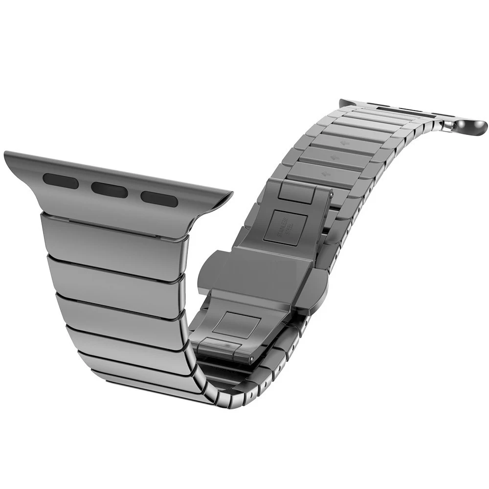 Top quality Butterfly clasp Lock Link loop band stainless steel for Apple Watch band link bracelet strap 38 40 42 44mm to iwatch Top quality Butterfly clasp Lock Link loop band stainless steel for Apple Watch band link bracelet strap 38 40 42 44mm to iwatch