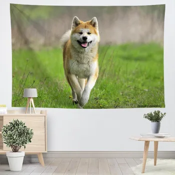 

CUSTOM Akita Dog Tapestry Wall Hanging Decor Home Birthday Party Decorations Fabric Tapestries Camping Tent Travel Sleeping Pad