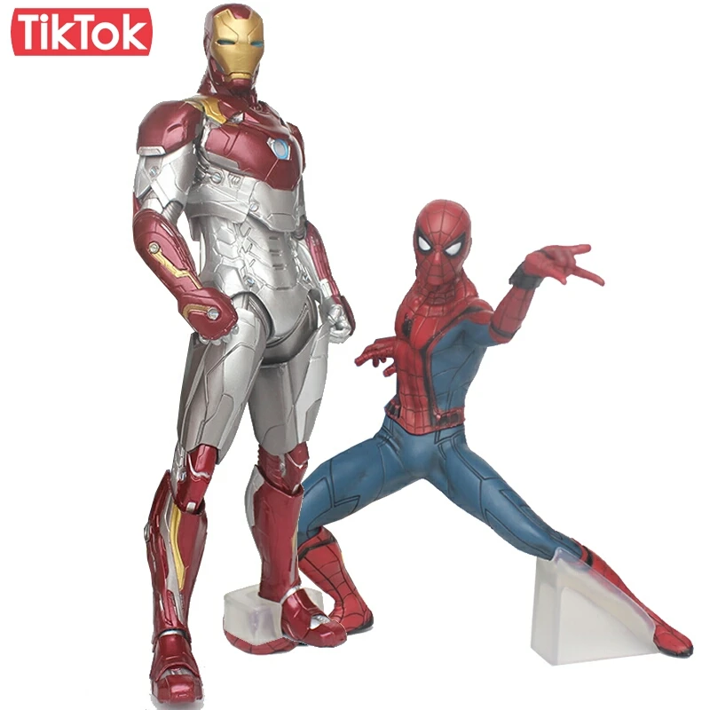 

Movie SpiderMan Homecoming Iron Man MK47 Spider Man Cartoon Toy Action Figure Model Doll Gift