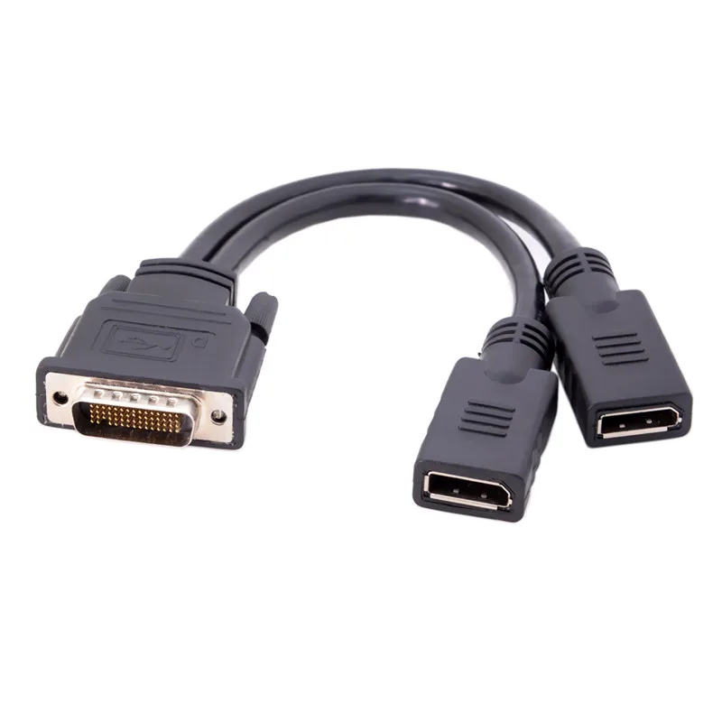 

DMS-59Pin Male to Dual DP Displayport Female Splitter Extension Cable 25cm for PC Graphics Card