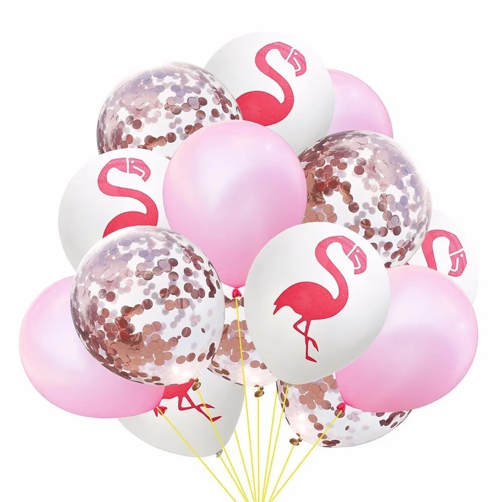 15 шт. 12 дюймов розовый Фламинго черепаха лист латексный воздушный шар Гавайские вечерние украшения воздушный шар в форме ананаса День рождения украшения - Цвет: Розовый