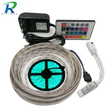 RiRi won 2835 SMD RGB LED Strip Light 5m 10M LEDs tape LED diode lamp waterproof flexible 24Keys controller DC 12V adapter set