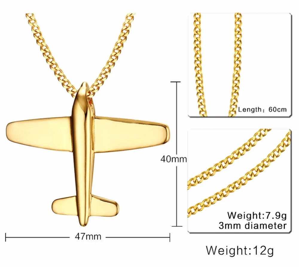 Модное мужское ожерелье s подвески из нержавеющей стали золото/серебро тон Подвеска Ожерелье самолёт для мужчин мальчиков велосипед колье ювелирные изделия
