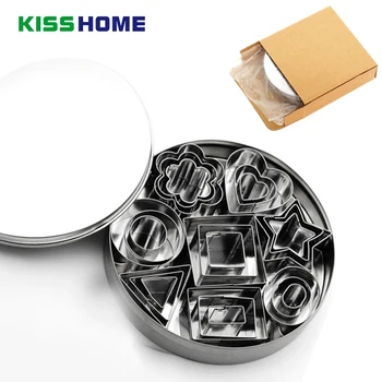 

24pc/set Cooking Tool Heart Shape Biscuit Flower Square Star Cookie Cutters Biscuits Biscuits Mold Cookie Cutters Biscuit