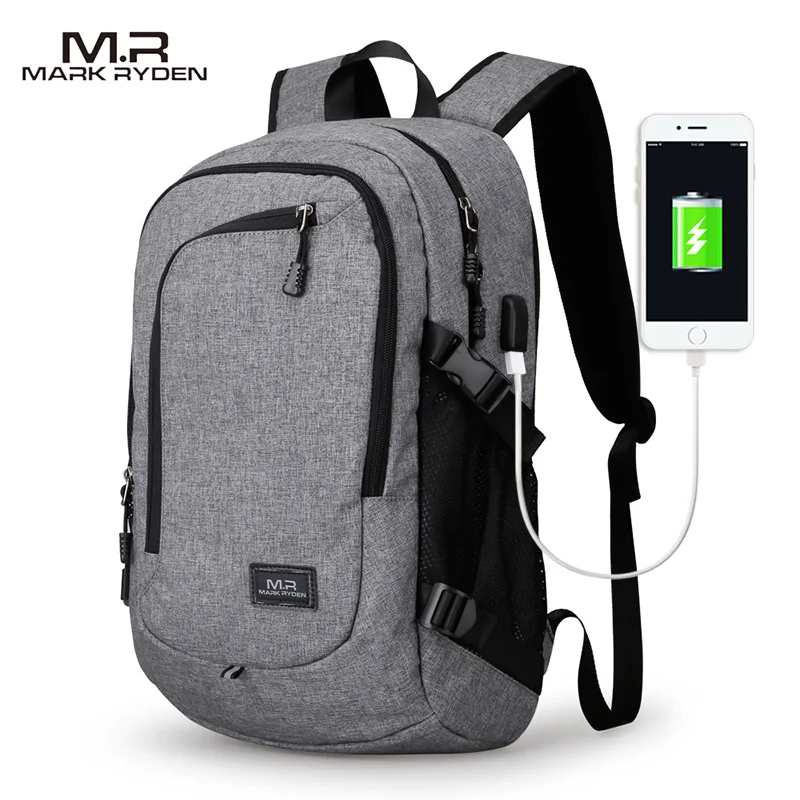 

Mark Ryden Man Laptop Backpack for 15-16 inches USB Charging Men's Large Capacity Travel Bag for Teenagers Waterproof Backpack