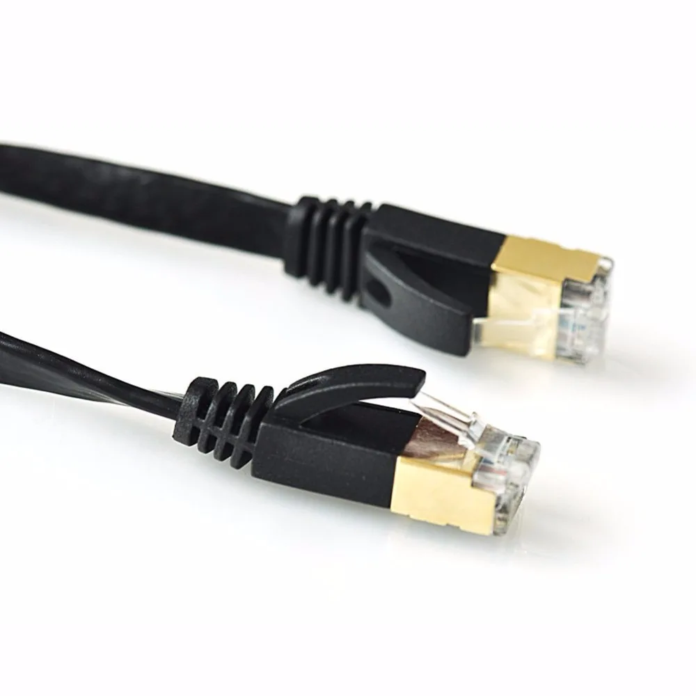 5M CAT7 RJ45 Ethernet Network Patch Lead Cable LAN Black Flat version 