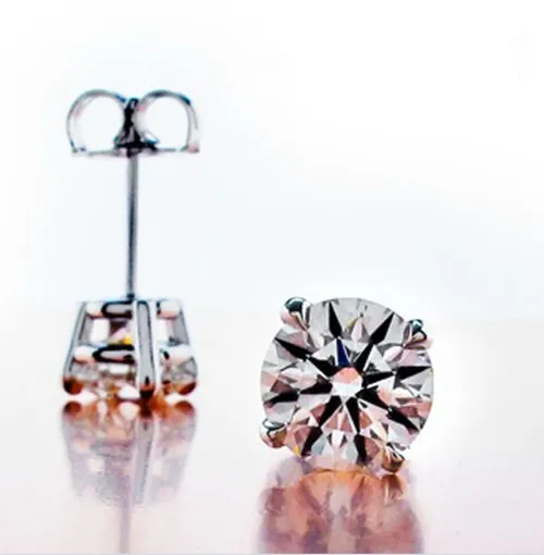 

Classic 1Ct each 6.5mm D Moissanite Stud Earrings Platinum 950 Earring for Her Women's Ceremony Jewelry Valentine Gift