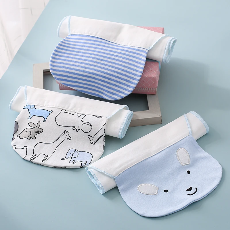 

Herbabe 3pcs Baby Absorb Sweat Back Towel 100% Cotton Gauze Reusable Wipe Cloth 4 Layers Cartoon Baby Wicking Towels for Newborn
