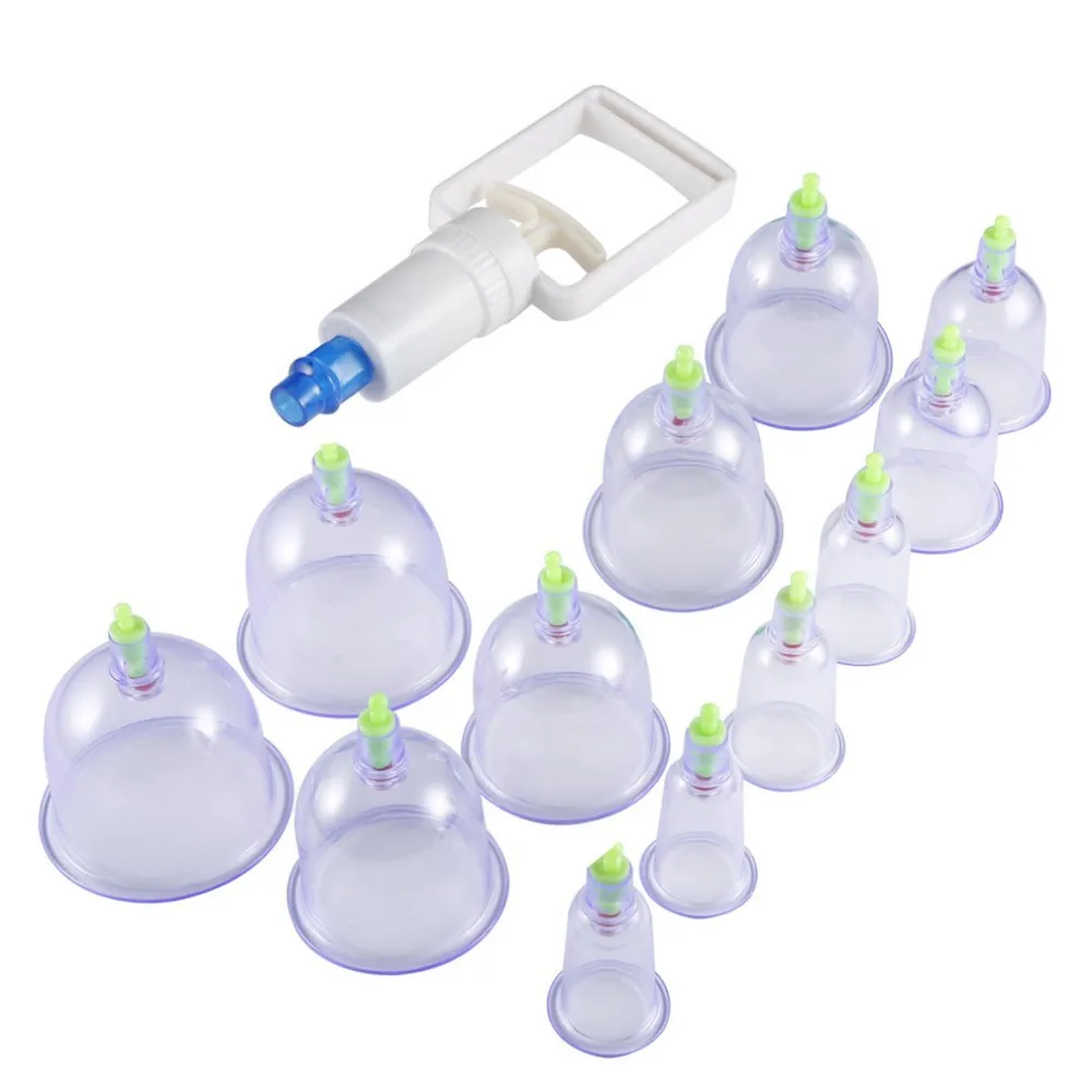 12 pc/Set Medical Vacuum Cupping with Suction Pump Suction Therapy Device Set herapy Kit body