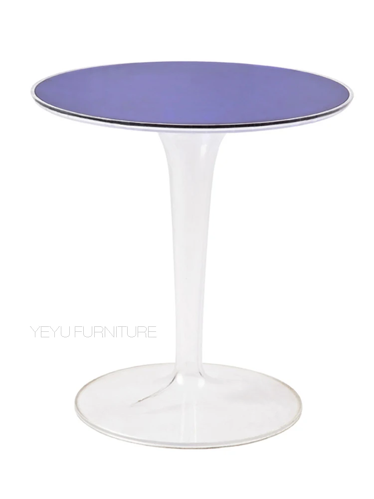 Современный классический дизайн популярный прозрачный гостиной боковой Диванный круглый стол Открытый моды кафе Кофейня чайный столик 1 шт