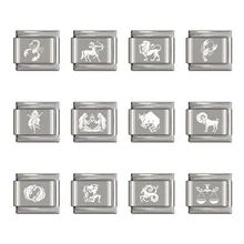 Fyour 1Pcs 9mm Width Original Daisy 12 Constellation Charm Fit 9mm Bracelet Silver Stainless Steel Jewelry Making DJ154